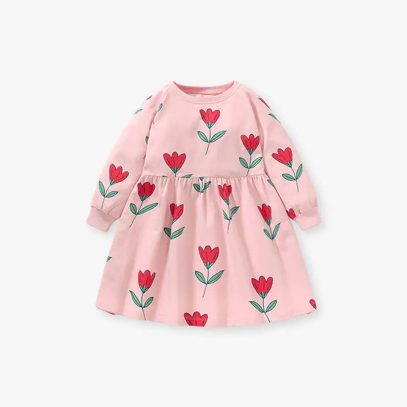 Little Maven Girl Longsleeve Flower Pink