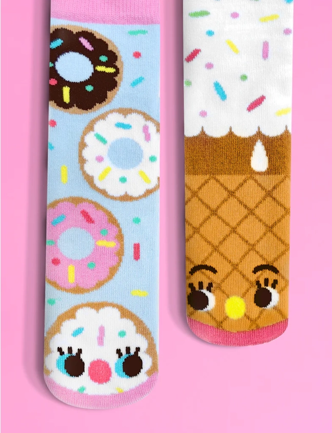 Pals Socks Fun Mismatched Non-Slip Donut & Ice Cream