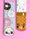 Pals Socks Fun Mismatched Non-Slip Donut & Ice Cream