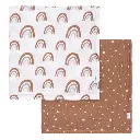 Gerber Baby Unisex 2-Pack Muslin Blanket - Boho Rainbow