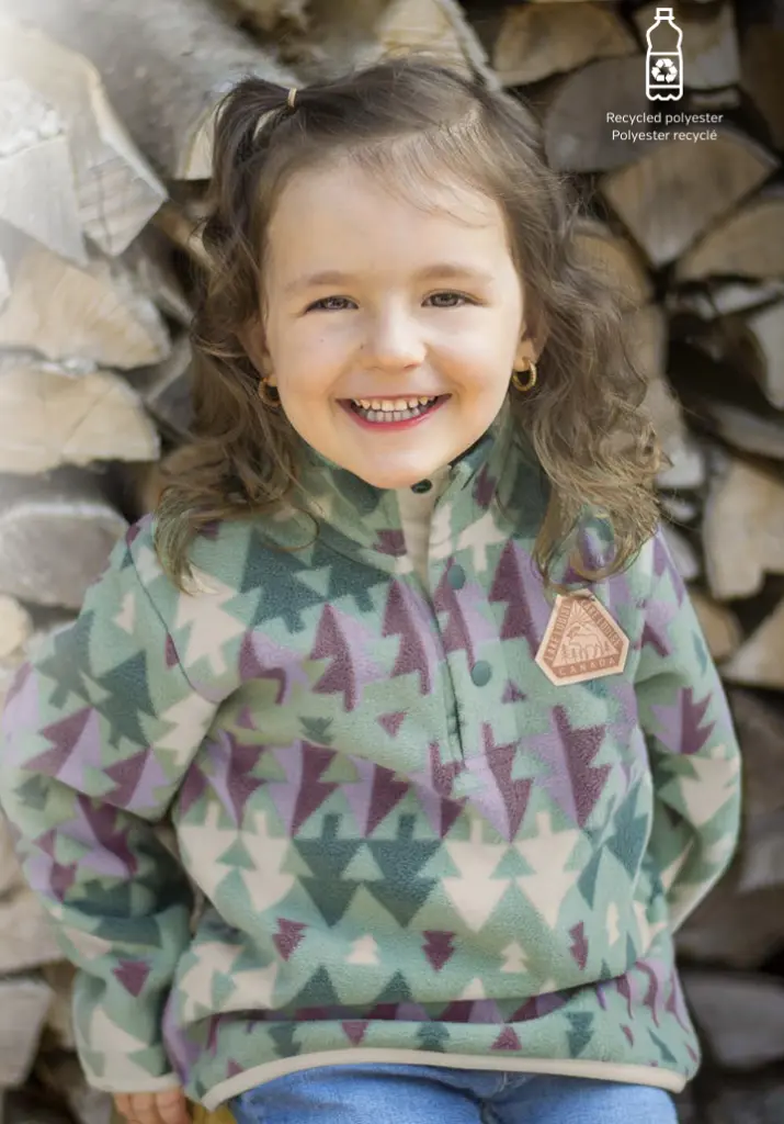 Attraction Butten Down Sweater Fir Pattern Sage Amara Moose Badge - Ivory