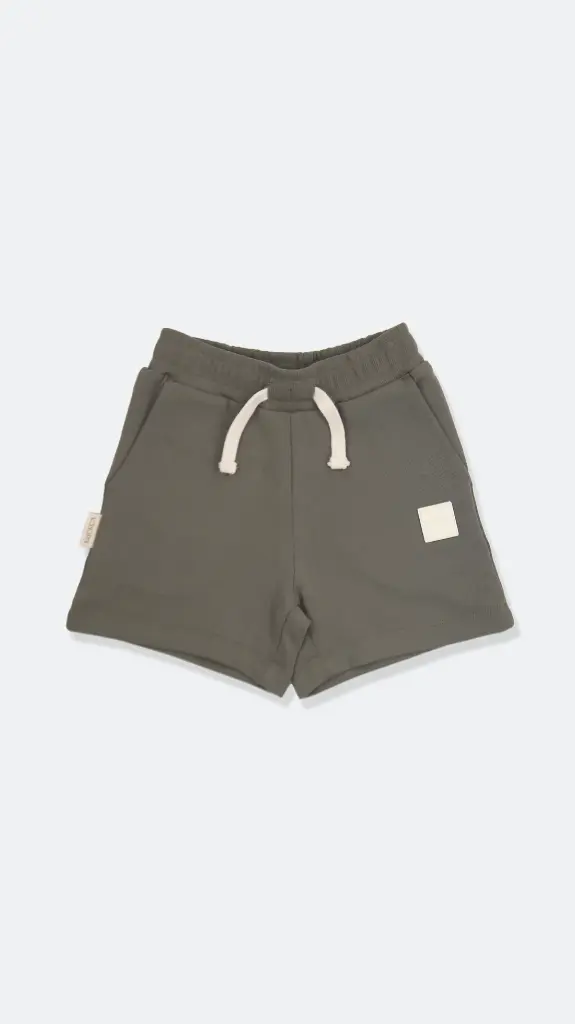 KidORCA French Terry Shorts _ Dusty Olive