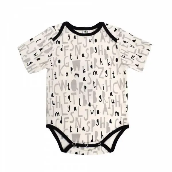 Earth Baby Outfitters Digital Print Bamboo Organic Cotton Blend Onesie ABC 18BO4