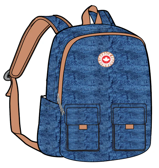 Sherick Fredermen Denim Kids Backpack With Washout Effect - JM 