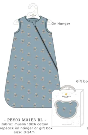 Piccolo Muslin Sleepsack in Gift Box Blue