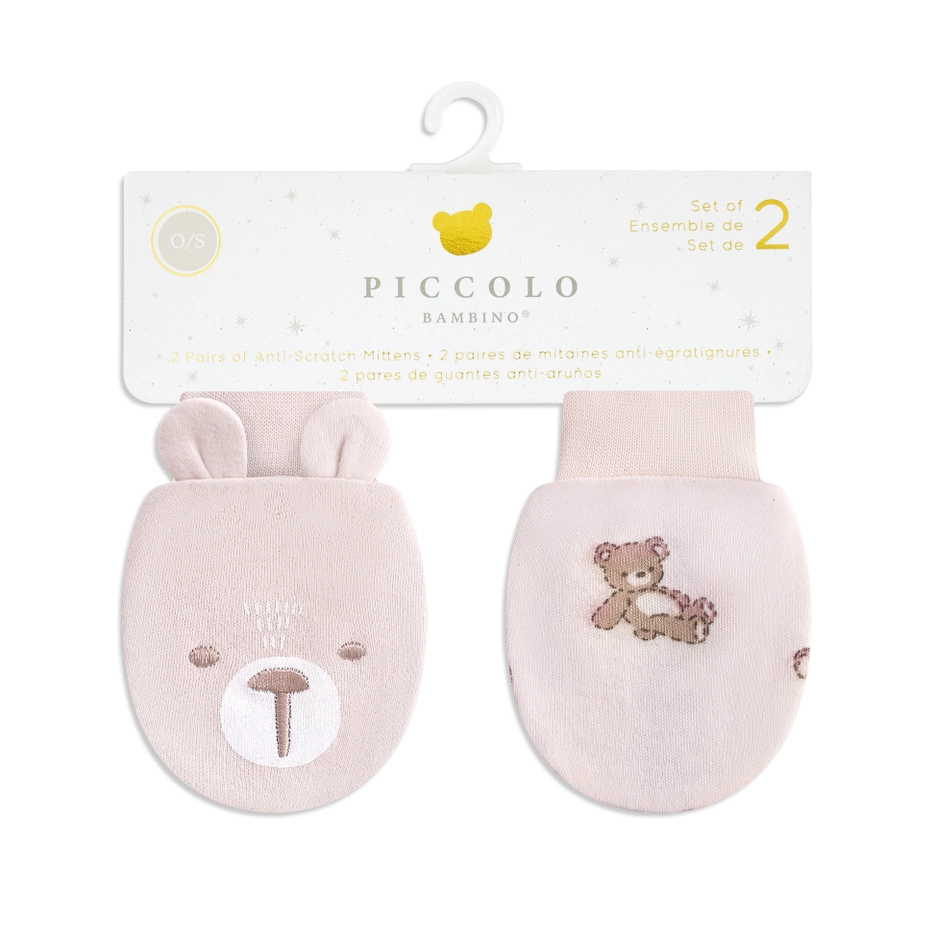 Piccolo 2PR Anti-Scratch Mittens Pink