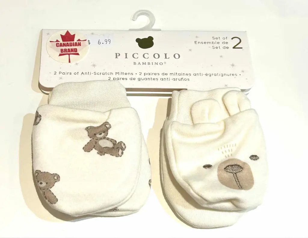 Piccolo 2PR Anti-Scratch Mittens Beige
