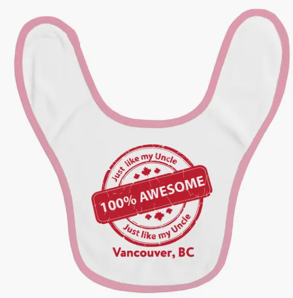 Bib -GGS 100% Awesome Uncle - Pink
