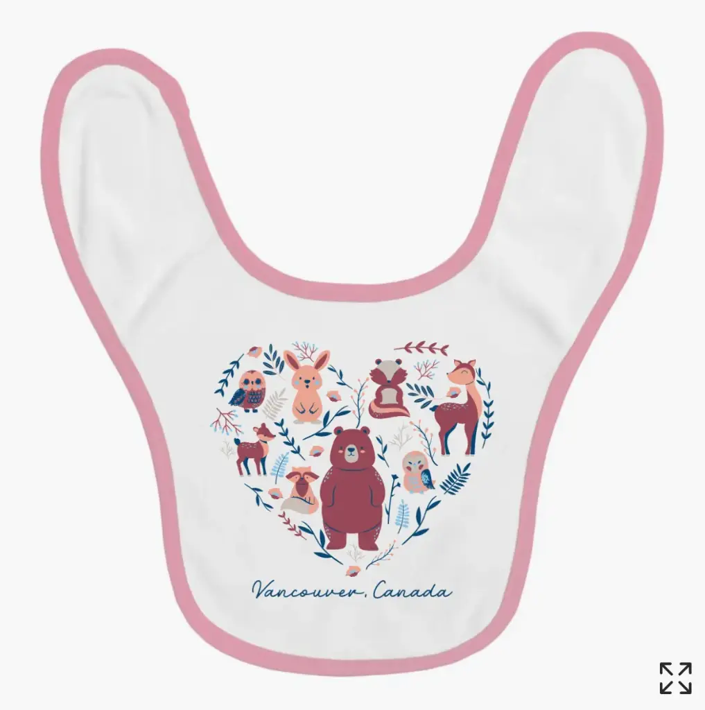 Bib -GGS Animal Heart - Pink