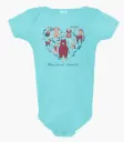 Onesie 6797 GGS Animal Heart Aqua Blue