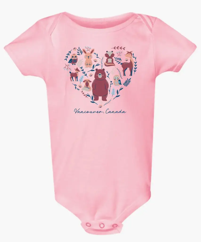 Onesie 6799 GGS Animal Heart Pink