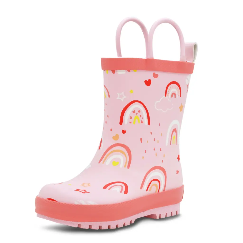 Jan & Jul Puddle-Dry Rain Boots Pink Rainbow (21 (US5))