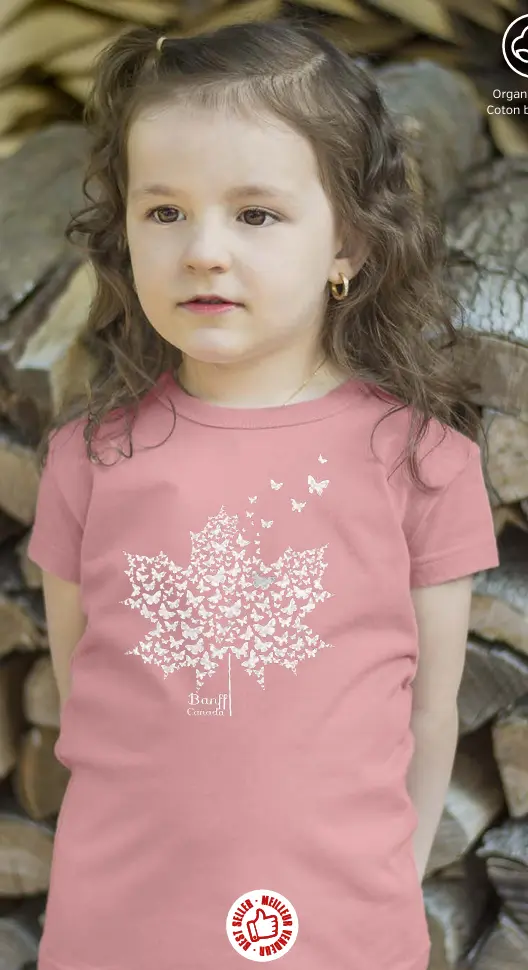 Attraction Maple Leaf Made Of Butterflies 3002 - Rose