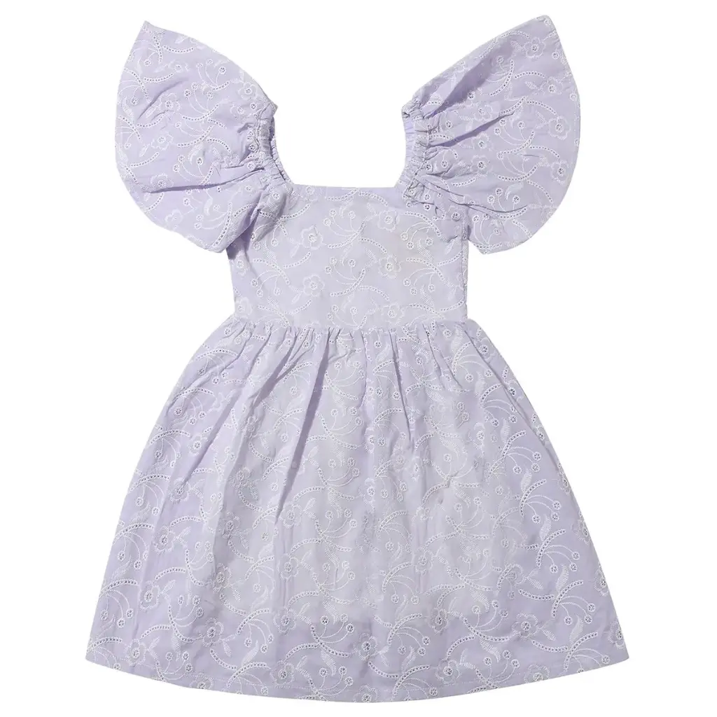 Vignette Hallie Dress V1355B - Lavender Meadow Eyelet (2Y)
