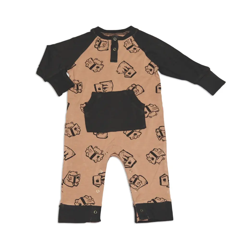 Silkberry Baby WF4449 Long Sleeve Romper Story Book Bear (0-3M)