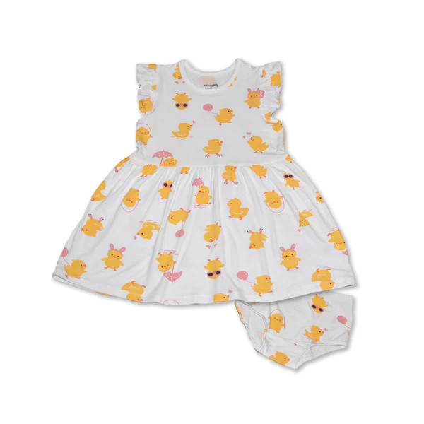 Silkberry Baby WF4578 Bamboo Flutter Sleeve Dress with Bloomer Little chick (2Y)