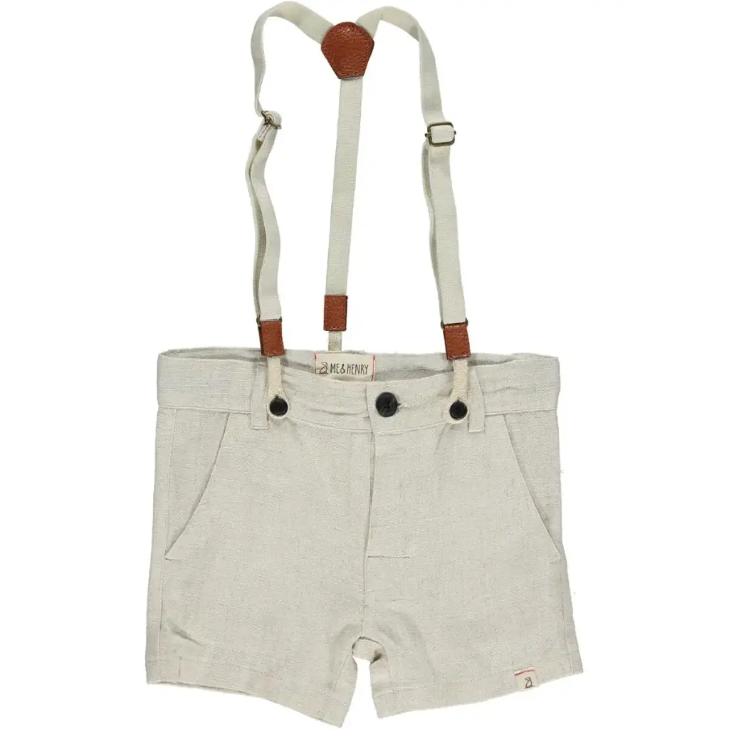 ME & Henry  Captain HB1282d Cream Shorts With Removable Suspenders