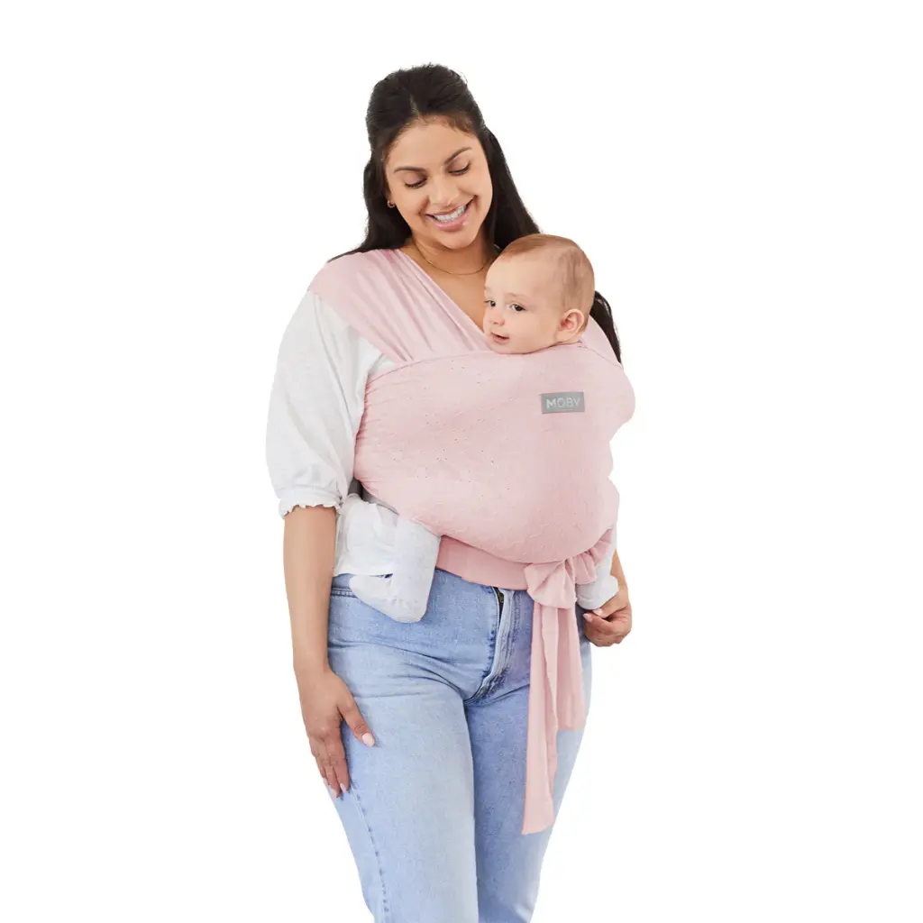 Moby Classic Wrap Baby Carrier - Rose Quartz Eyelet