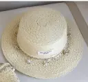 Girl French Shell Straw Hat 10612 - White