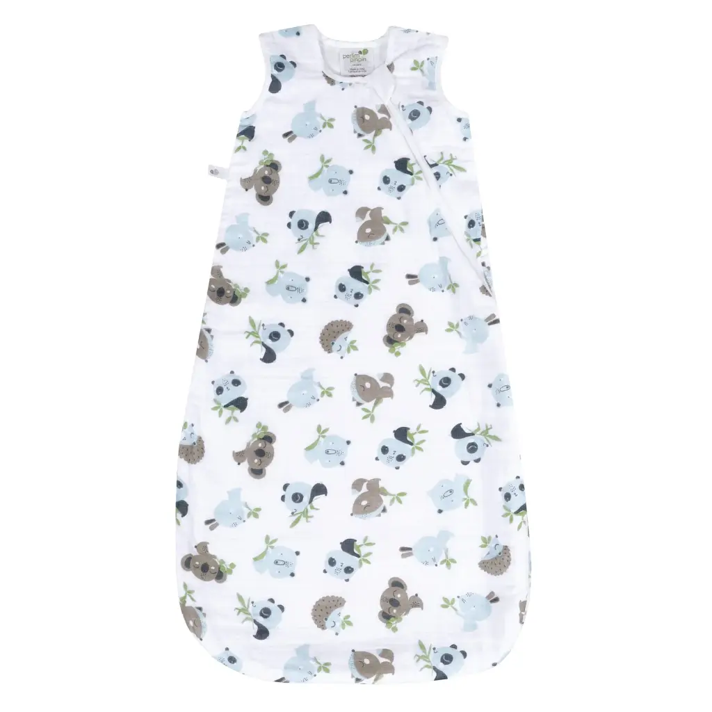 Perlimpinpin Cotton muslin sleep sack - Animals  0.7 tog (0-6M)