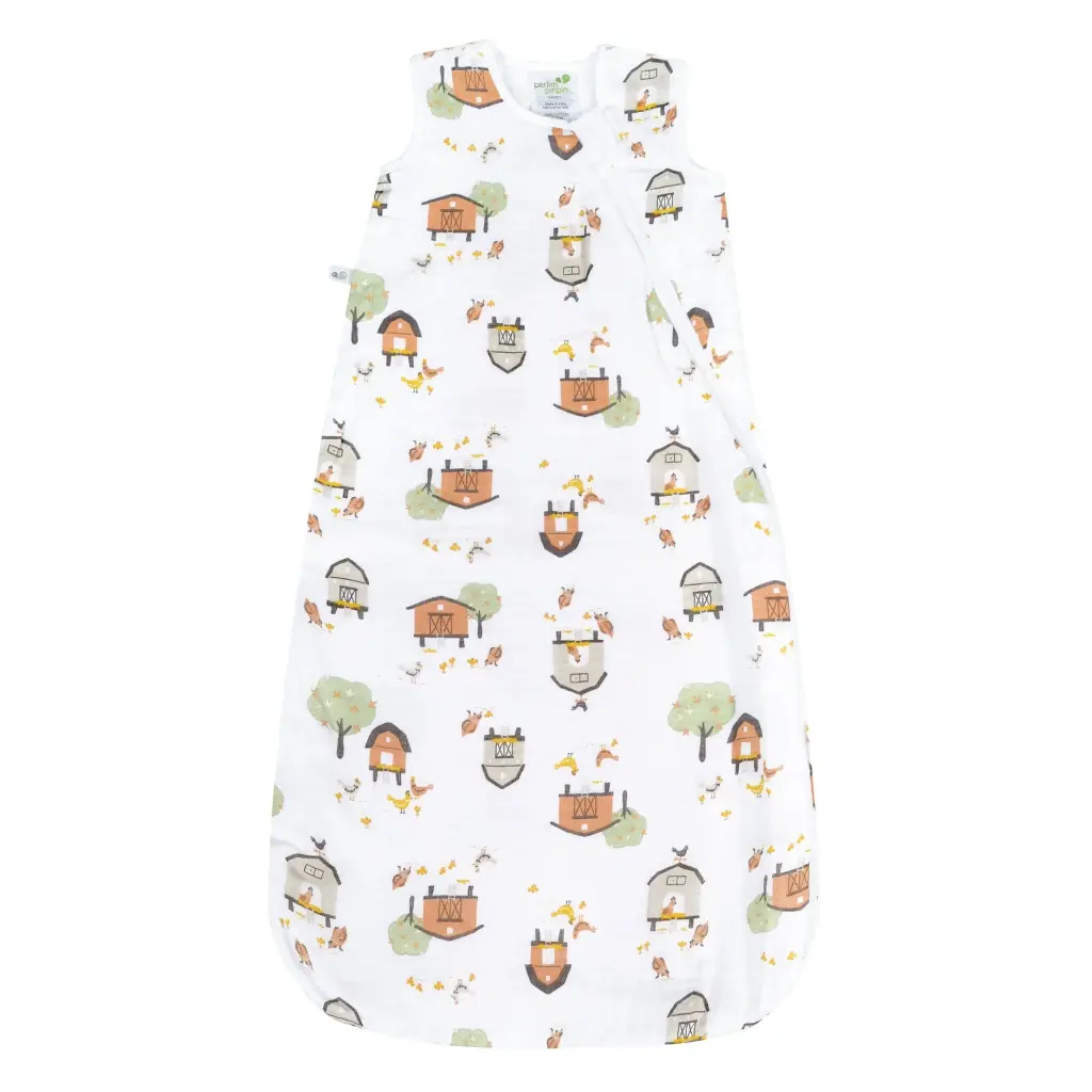 Perlimpinpin Cotton Muslin Sleep Sack - Farm 0.7 tog 