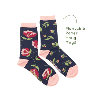 Friday Sock CO.  floral Crew Socks Women's 5-10