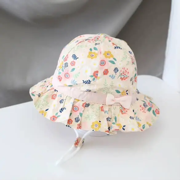 Bow Hat With Little Flower 11099 Pink