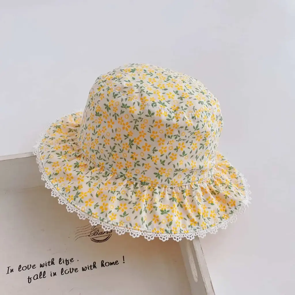 Moinmlon Cotton Hat Yellow Flower