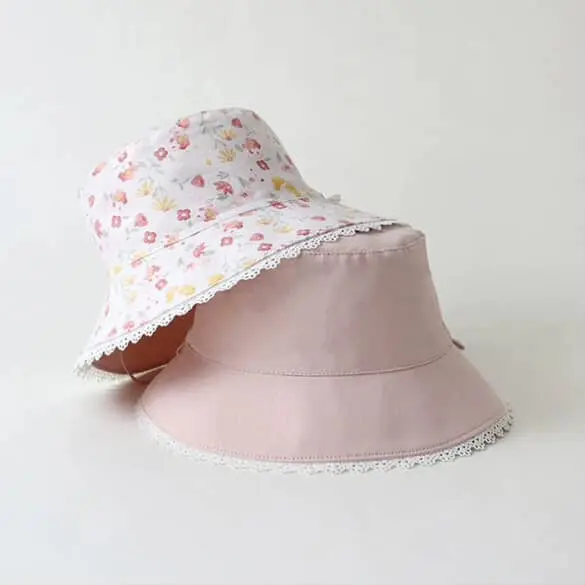 Moinmlon Cotton Reversible Hat Pink Flower