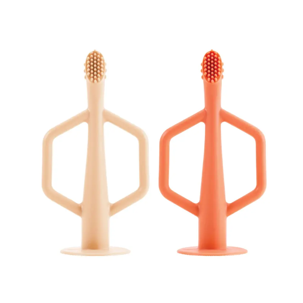 Tiny Twinkle Silicone Toothbrush Pack Coral + Sand
