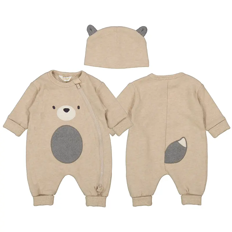 Mayoral Long Bodysuit 1pc W/hat 2613 - Oat