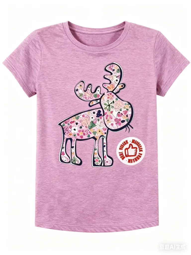 Attraction Kids Flowered Moose  4039 - Heather Orchid (2Y)