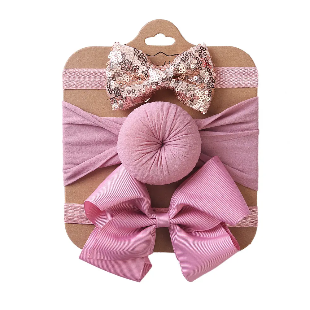Baby Headband 3PK 0-24M - Pink