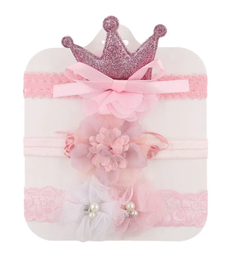 Baby Headband Crown 3PK - Pink