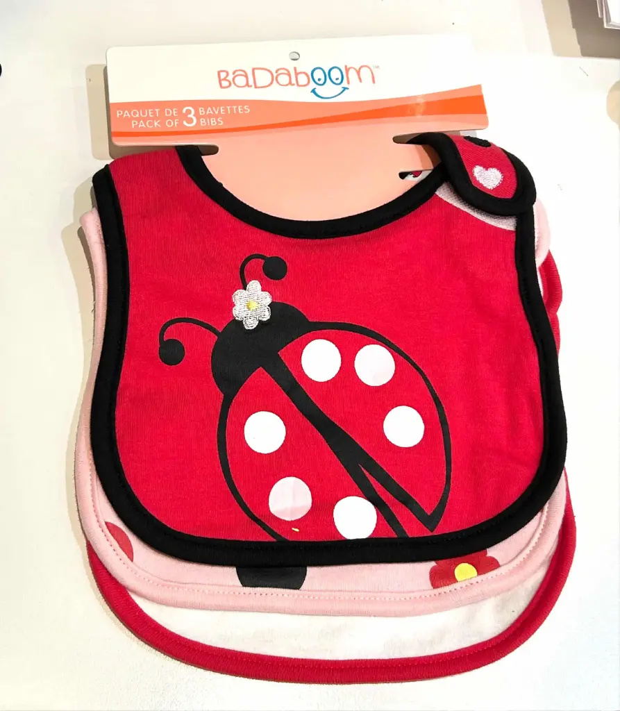 Badaboom 3PC Bibs Ladybug Red