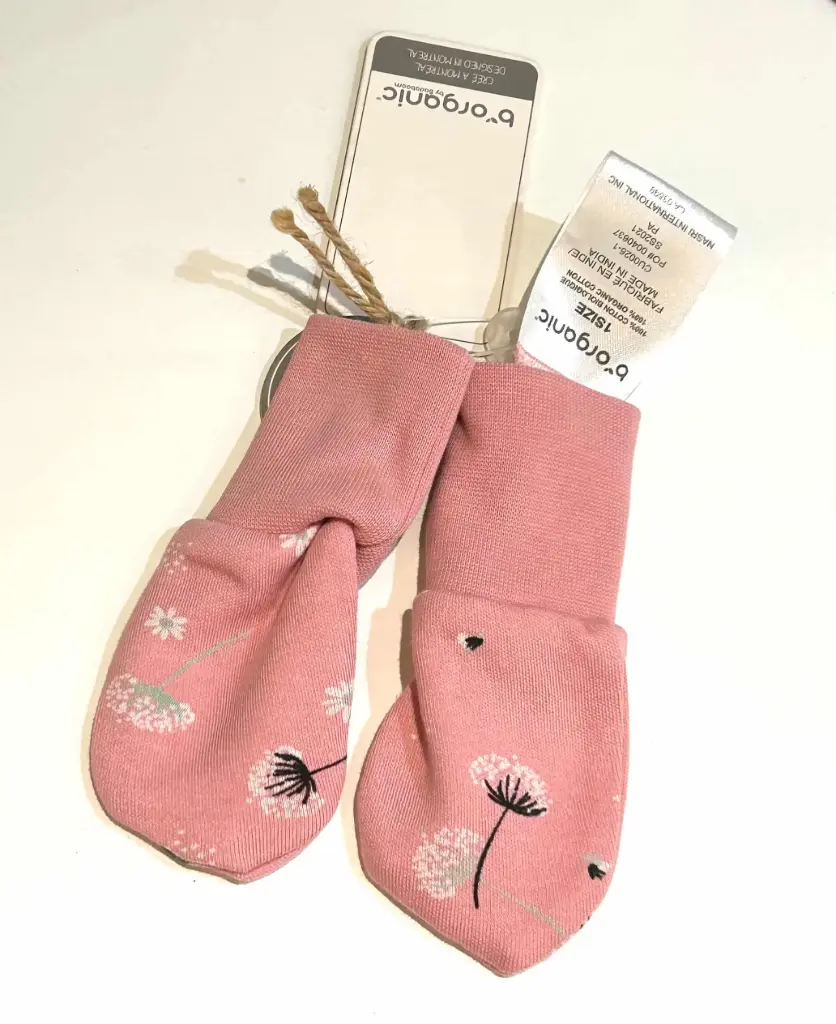 B”Organic - Newborn Mitten 1 Size - Blush