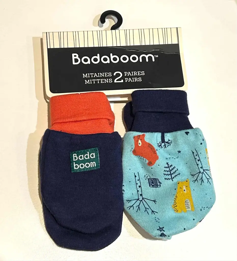 Badaboom MittsRib Cuffs Interlock 2PK - Bear & Forest