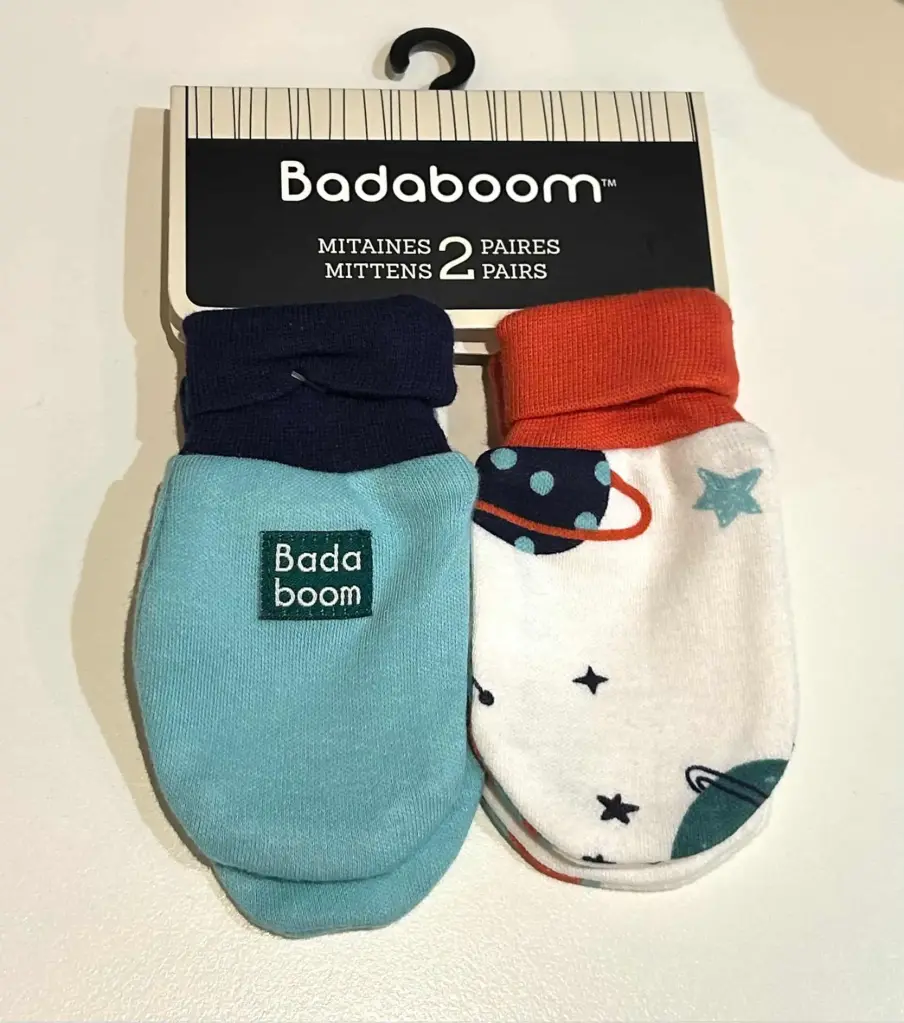Badaboom MittsRib Cuffs Interlock 2PK - Space & Star