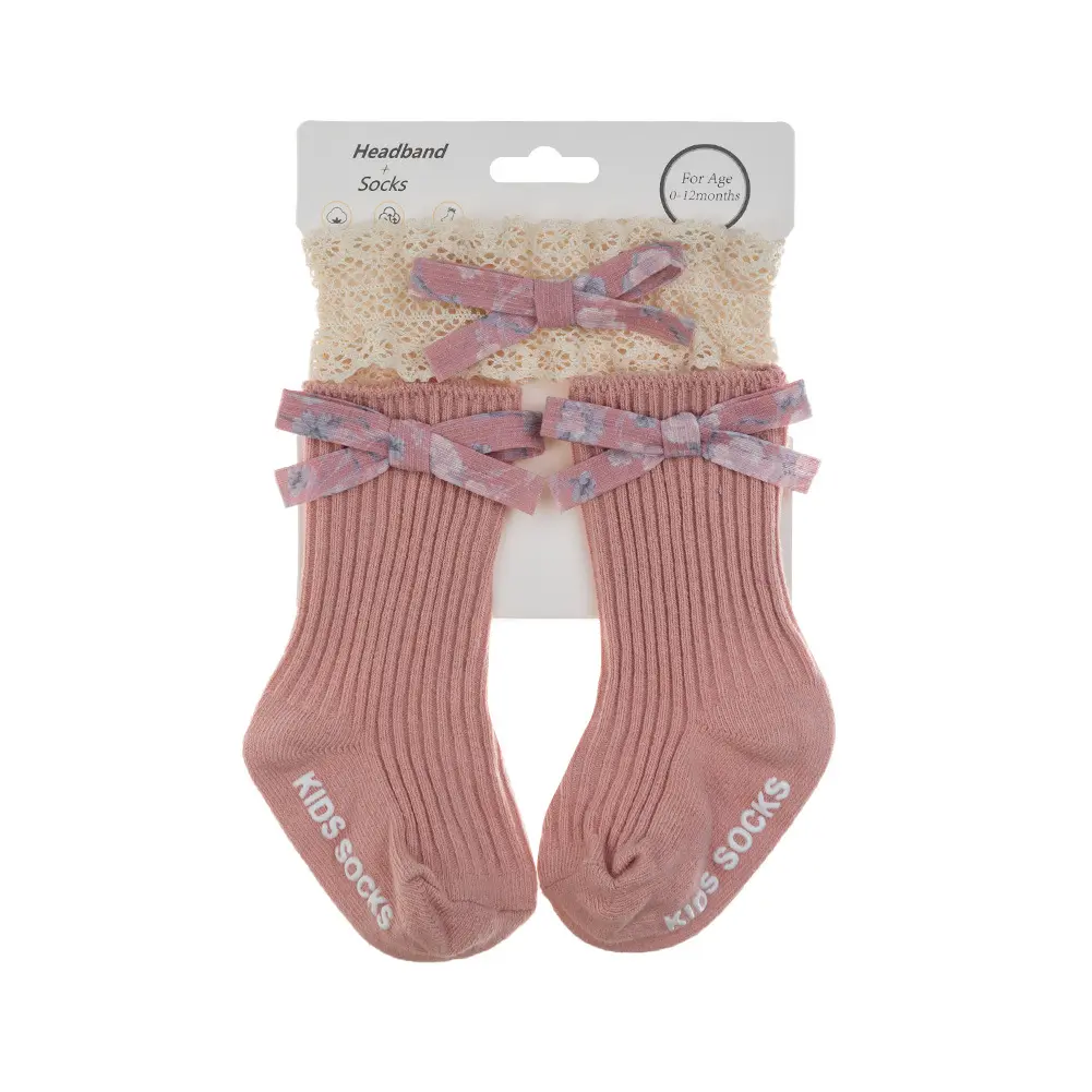 Socks With Headband 1818 - Rose