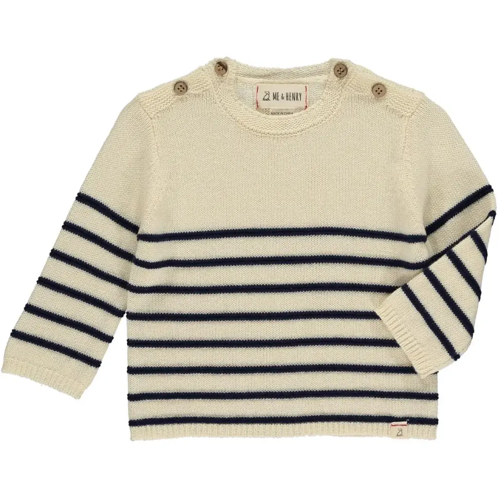 ME & Henry BRETON Baby Sweater HB880a SS25 Cream/navy Stripe