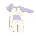 Silkberry Baby Organic Cotton Long Sleeve Romper w/Kangaroo Pocket (Winter Berries Print)