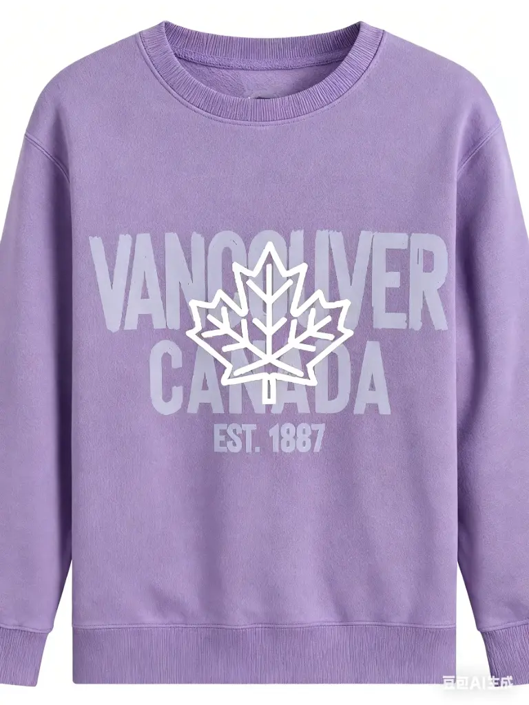 Attraction Sweater Brush Lettering Maple Leaf 03272 -  Heather Lilac (2Y)