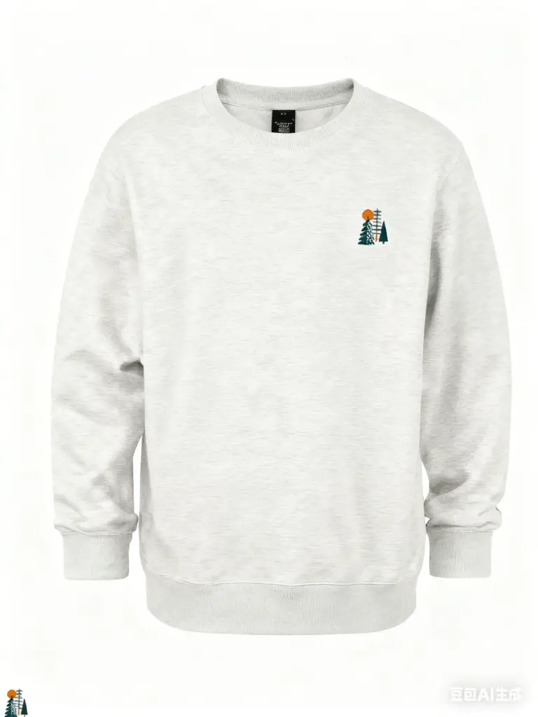 Attraction Sweater Embroidery 3 Fir Tree With Sun 09021 - Oatmeal (2Y)