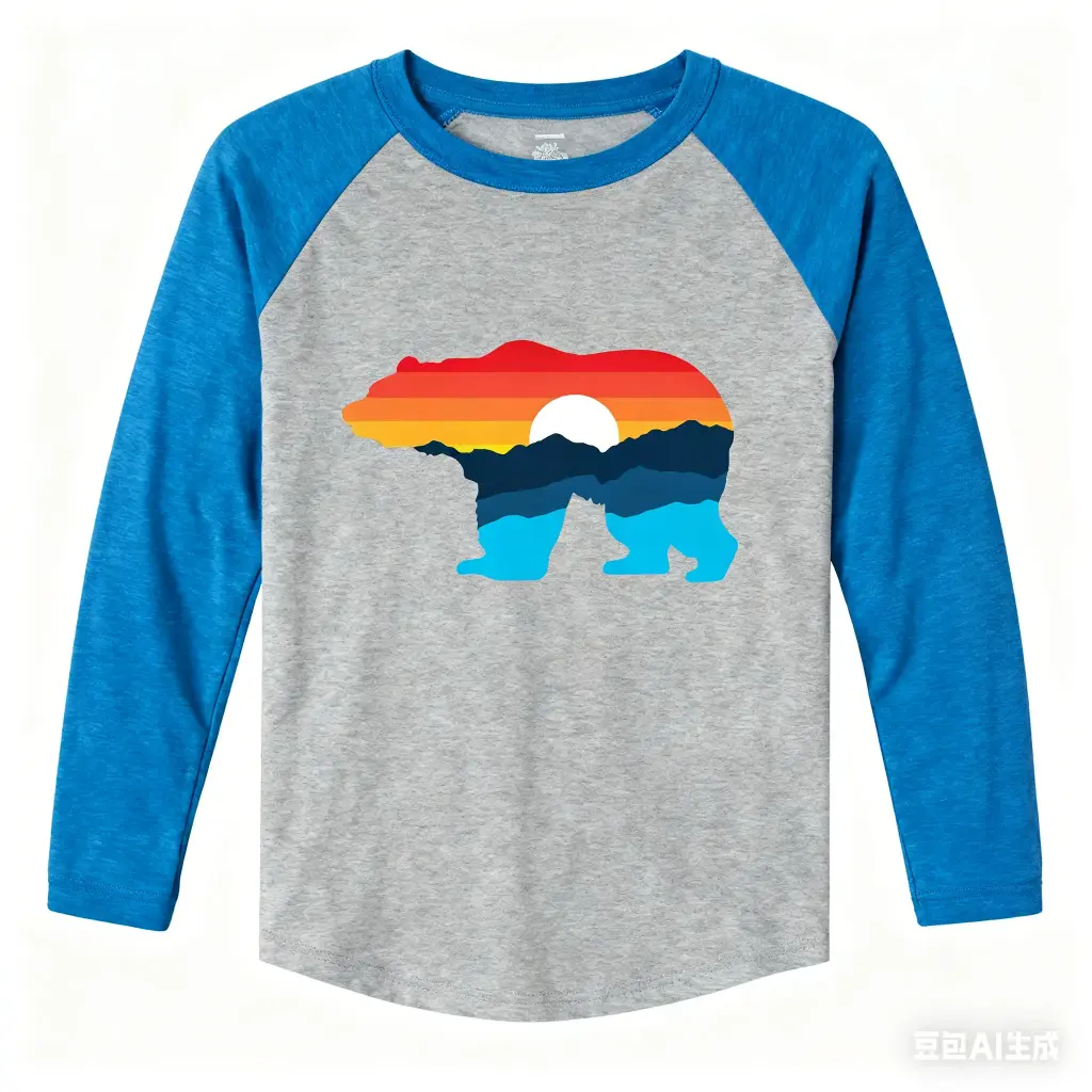 Attraction Youth Long Sleeve Mountain Bear - Sport Grey