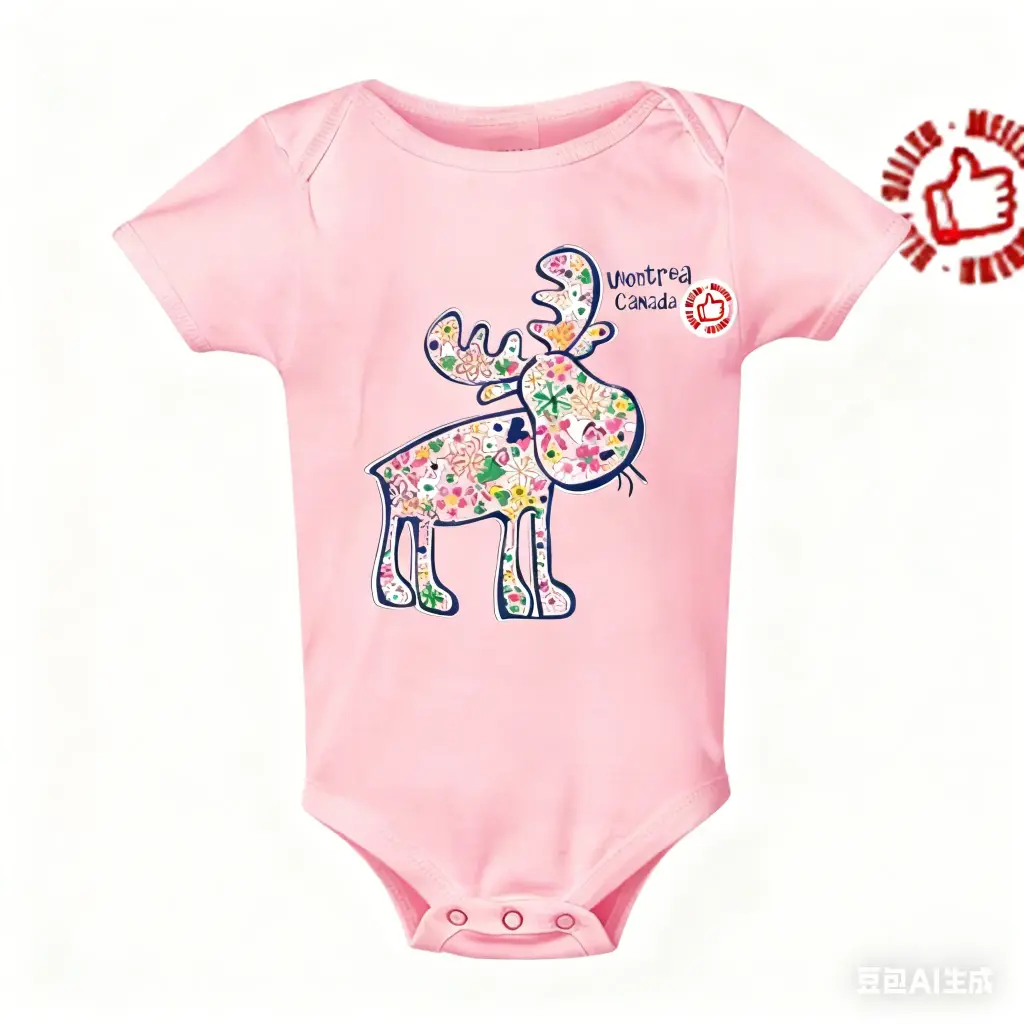 Attraction Baby Flowered Moose - Light pink