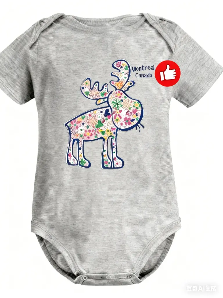 Attraction Baby Flowered Moose - Sport Grey