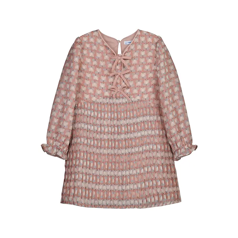 Mayoral Pleated Printed Dress 04917 - Makeup