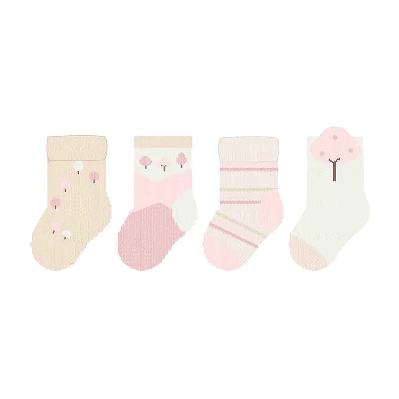 Mayoral Socks 4pc Set 09917 - Baby Pink (0M)