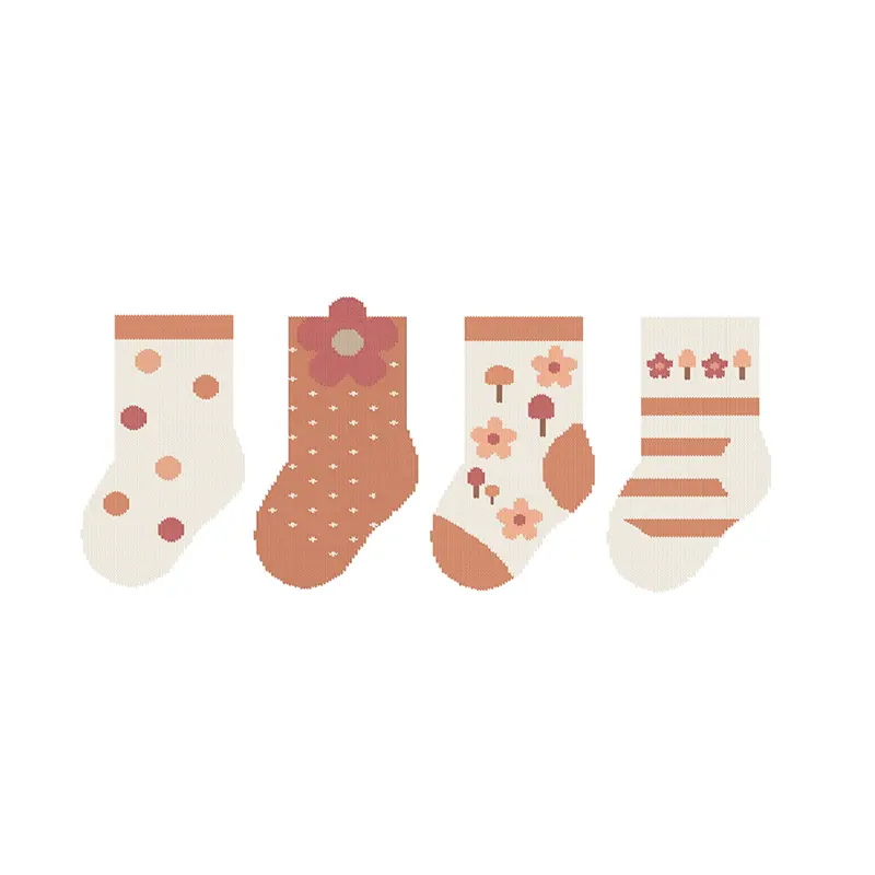 Mayoral Socks 4pc Set  09921 - Cinammon (0M)