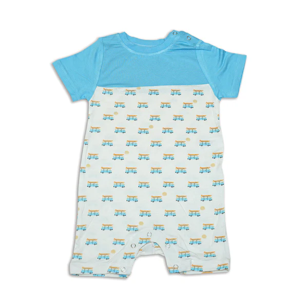 Silkberry Baby Bamboo Short Sleeve Romper (Sunset Cruising Print)
